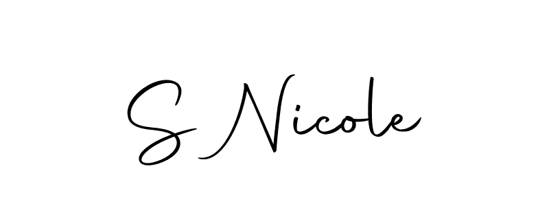 Make a beautiful signature design for name S Nicole. With this signature (Autography-DOLnW) style, you can create a handwritten signature for free. S Nicole signature style 10 images and pictures png