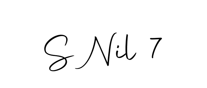 The best way (Autography-DOLnW) to make a short signature is to pick only two or three words in your name. The name S Nil 7 include a total of six letters. For converting this name. S Nil 7 signature style 10 images and pictures png