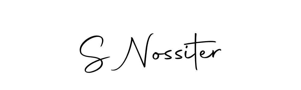 How to make S Nossiter signature? Autography-DOLnW is a professional autograph style. Create handwritten signature for S Nossiter name. S Nossiter signature style 10 images and pictures png
