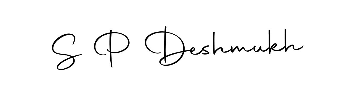 Use a signature maker to create a handwritten signature online. With this signature software, you can design (Autography-DOLnW) your own signature for name S P Deshmukh. S P Deshmukh signature style 10 images and pictures png