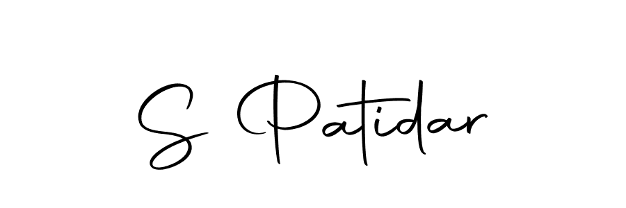 Use a signature maker to create a handwritten signature online. With this signature software, you can design (Autography-DOLnW) your own signature for name S Patidar. S Patidar signature style 10 images and pictures png