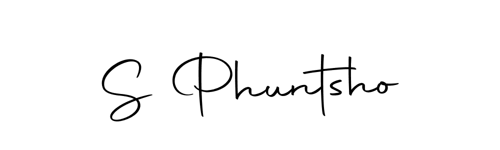 Use a signature maker to create a handwritten signature online. With this signature software, you can design (Autography-DOLnW) your own signature for name S Phuntsho. S Phuntsho signature style 10 images and pictures png