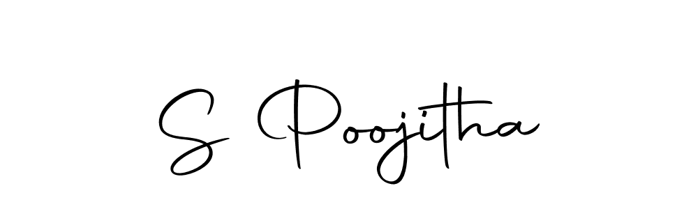 Make a beautiful signature design for name S Poojitha. Use this online signature maker to create a handwritten signature for free. S Poojitha signature style 10 images and pictures png