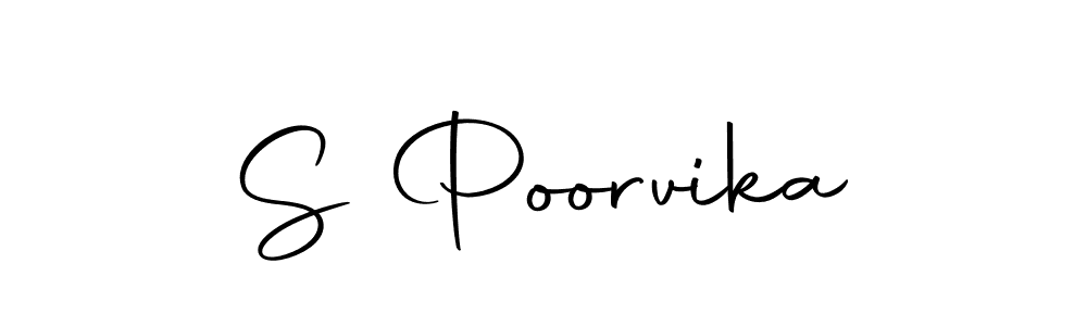 Use a signature maker to create a handwritten signature online. With this signature software, you can design (Autography-DOLnW) your own signature for name S Poorvika. S Poorvika signature style 10 images and pictures png