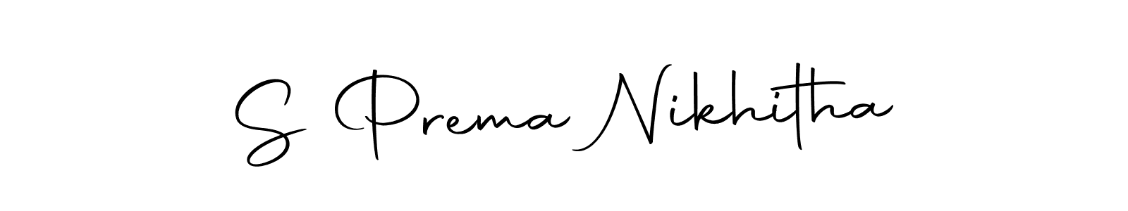You can use this online signature creator to create a handwritten signature for the name S Prema Nikhitha. This is the best online autograph maker. S Prema Nikhitha signature style 10 images and pictures png