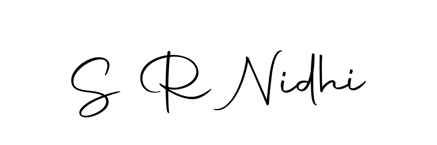 You should practise on your own different ways (Autography-DOLnW) to write your name (S R Nidhi) in signature. don't let someone else do it for you. S R Nidhi signature style 10 images and pictures png
