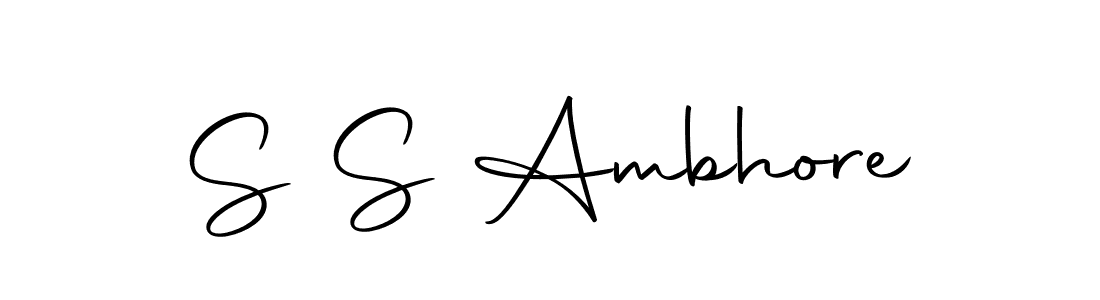 How to make S S Ambhore name signature. Use Autography-DOLnW style for creating short signs online. This is the latest handwritten sign. S S Ambhore signature style 10 images and pictures png