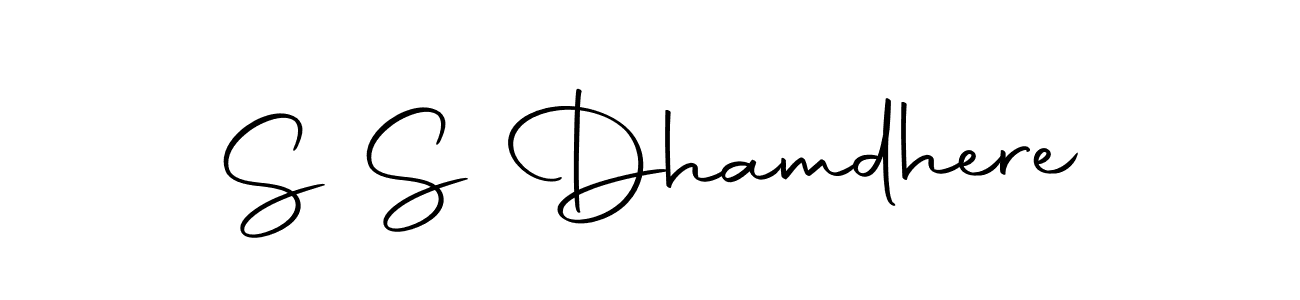 Create a beautiful signature design for name S S Dhamdhere. With this signature (Autography-DOLnW) fonts, you can make a handwritten signature for free. S S Dhamdhere signature style 10 images and pictures png