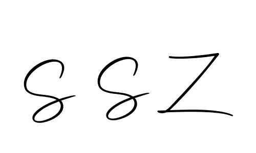 How to make S S Z name signature. Use Autography-DOLnW style for creating short signs online. This is the latest handwritten sign. S S Z signature style 10 images and pictures png