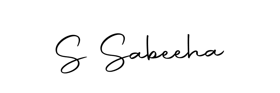 Create a beautiful signature design for name S Sabeeha. With this signature (Autography-DOLnW) fonts, you can make a handwritten signature for free. S Sabeeha signature style 10 images and pictures png