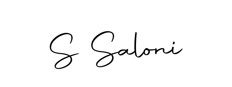 How to make S Saloni name signature. Use Autography-DOLnW style for creating short signs online. This is the latest handwritten sign. S Saloni signature style 10 images and pictures png