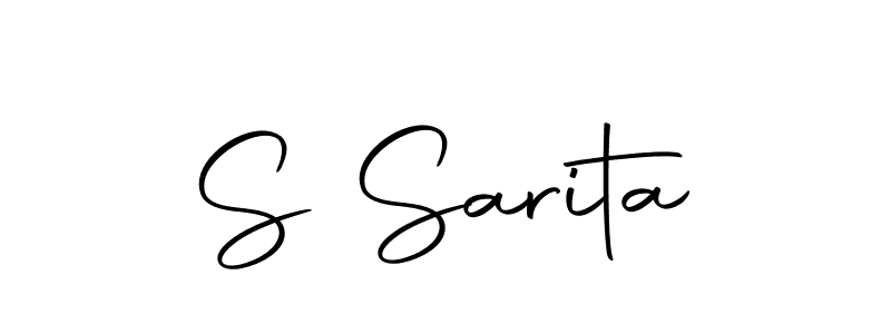 You should practise on your own different ways (Autography-DOLnW) to write your name (S Sarita) in signature. don't let someone else do it for you. S Sarita signature style 10 images and pictures png