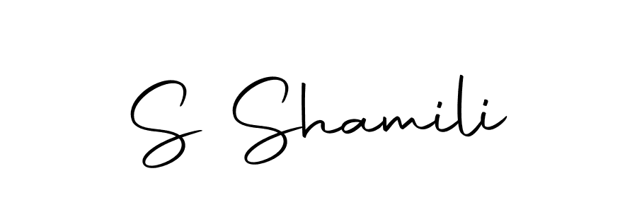 The best way (Autography-DOLnW) to make a short signature is to pick only two or three words in your name. The name S Shamili include a total of six letters. For converting this name. S Shamili signature style 10 images and pictures png