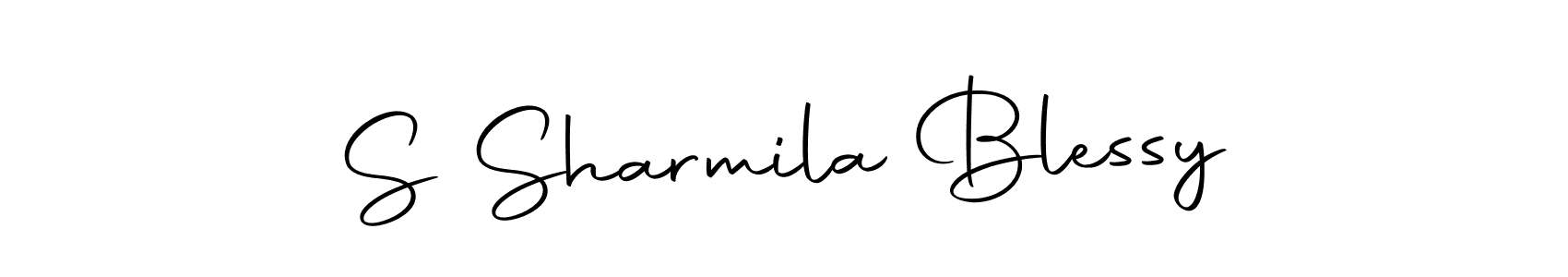 This is the best signature style for the S Sharmila Blessy name. Also you like these signature font (Autography-DOLnW). Mix name signature. S Sharmila Blessy signature style 10 images and pictures png