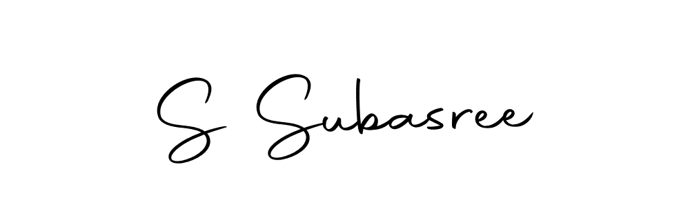 Design your own signature with our free online signature maker. With this signature software, you can create a handwritten (Autography-DOLnW) signature for name S Subasree. S Subasree signature style 10 images and pictures png