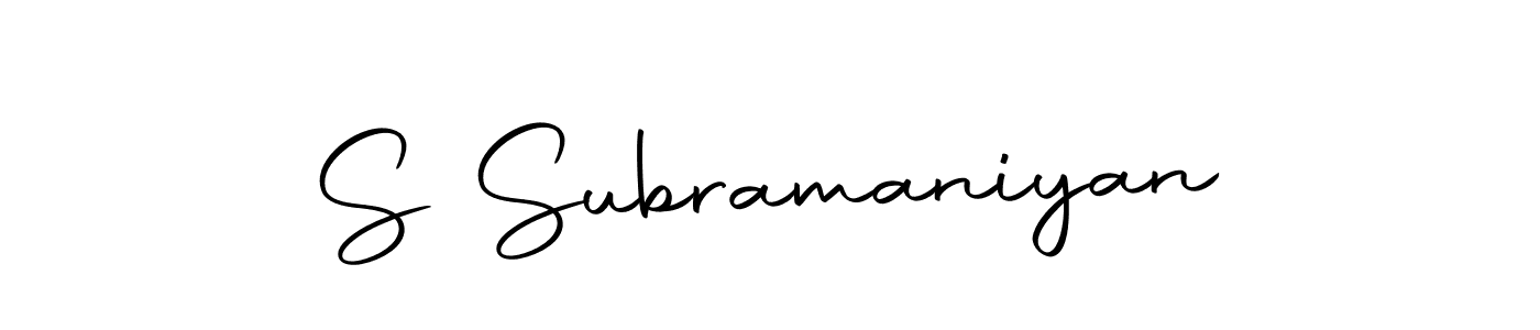 Create a beautiful signature design for name S Subramaniyan. With this signature (Autography-DOLnW) fonts, you can make a handwritten signature for free. S Subramaniyan signature style 10 images and pictures png