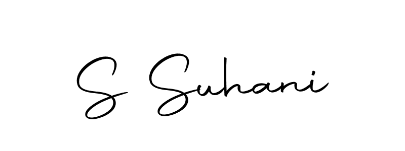 You should practise on your own different ways (Autography-DOLnW) to write your name (S Suhani) in signature. don't let someone else do it for you. S Suhani signature style 10 images and pictures png