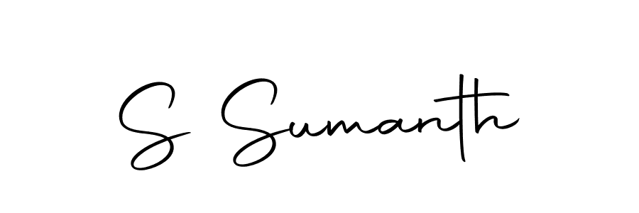 How to make S Sumanth name signature. Use Autography-DOLnW style for creating short signs online. This is the latest handwritten sign. S Sumanth signature style 10 images and pictures png