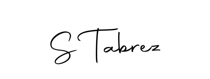 How to make S Tabrez name signature. Use Autography-DOLnW style for creating short signs online. This is the latest handwritten sign. S Tabrez signature style 10 images and pictures png