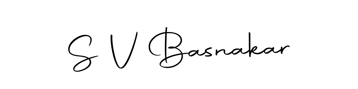 How to make S V Basnakar name signature. Use Autography-DOLnW style for creating short signs online. This is the latest handwritten sign. S V Basnakar signature style 10 images and pictures png