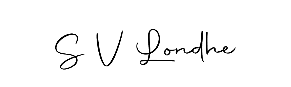 if you are searching for the best signature style for your name S V Londhe. so please give up your signature search. here we have designed multiple signature styles  using Autography-DOLnW. S V Londhe signature style 10 images and pictures png