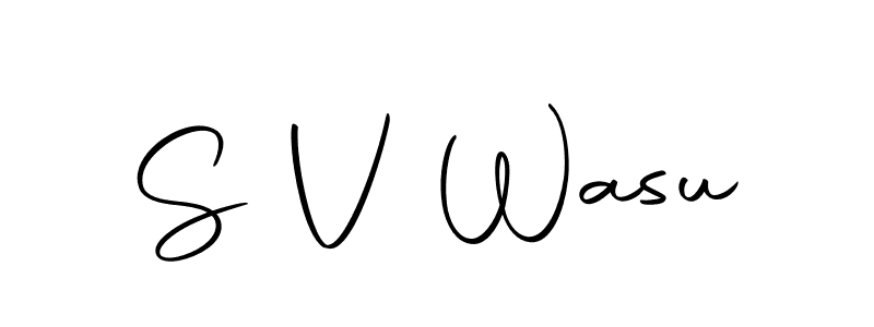 Create a beautiful signature design for name S V Wasu. With this signature (Autography-DOLnW) fonts, you can make a handwritten signature for free. S V Wasu signature style 10 images and pictures png