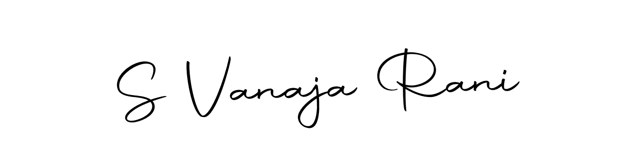 How to make S Vanaja Rani name signature. Use Autography-DOLnW style for creating short signs online. This is the latest handwritten sign. S Vanaja Rani signature style 10 images and pictures png