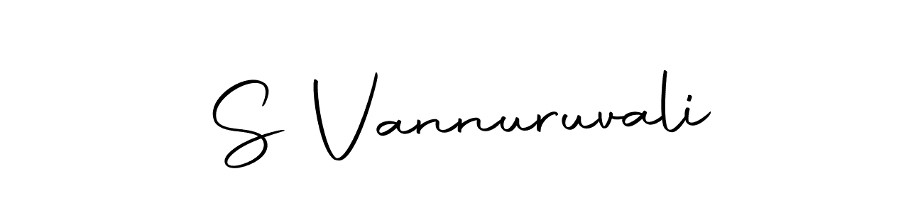 How to make S Vannuruvali name signature. Use Autography-DOLnW style for creating short signs online. This is the latest handwritten sign. S Vannuruvali signature style 10 images and pictures png