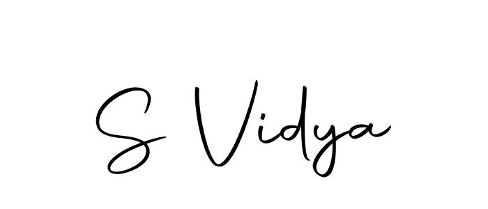 Use a signature maker to create a handwritten signature online. With this signature software, you can design (Autography-DOLnW) your own signature for name S Vidya. S Vidya signature style 10 images and pictures png