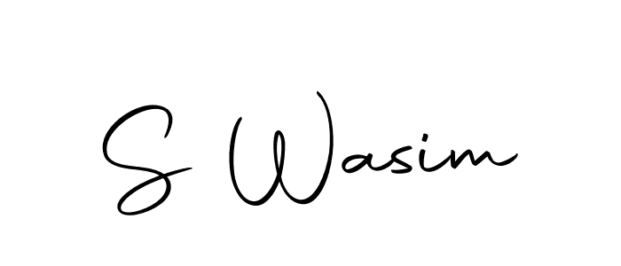 Design your own signature with our free online signature maker. With this signature software, you can create a handwritten (Autography-DOLnW) signature for name S Wasim. S Wasim signature style 10 images and pictures png