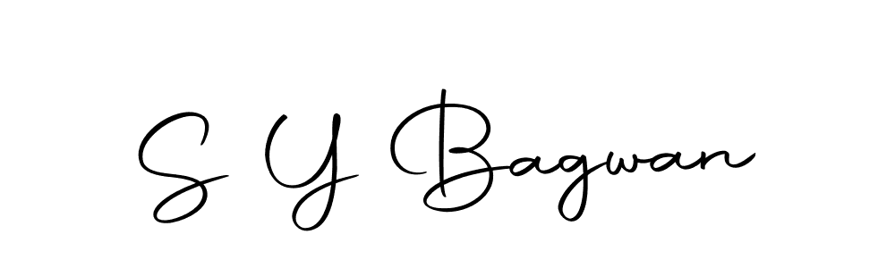 How to make S Y Bagwan name signature. Use Autography-DOLnW style for creating short signs online. This is the latest handwritten sign. S Y Bagwan signature style 10 images and pictures png