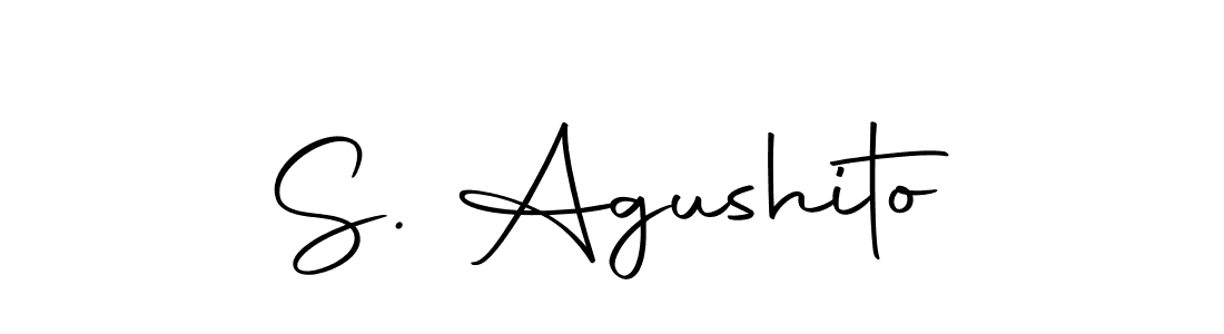 You should practise on your own different ways (Autography-DOLnW) to write your name (S. Agushito) in signature. don't let someone else do it for you. S. Agushito signature style 10 images and pictures png