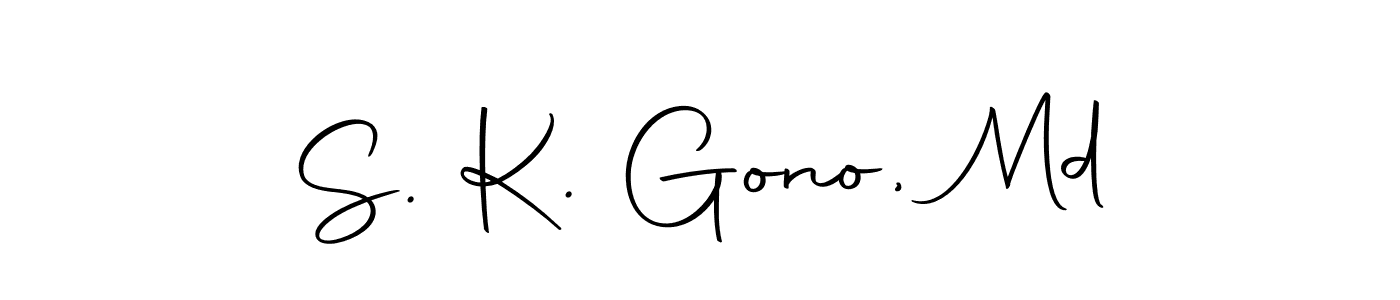 Create a beautiful signature design for name S. K. Gono, Md. With this signature (Autography-DOLnW) fonts, you can make a handwritten signature for free. S. K. Gono, Md signature style 10 images and pictures png