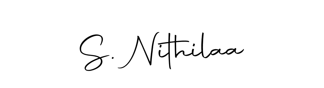 Similarly Autography-DOLnW is the best handwritten signature design. Signature creator online .You can use it as an online autograph creator for name S. Nithilaa. S. Nithilaa signature style 10 images and pictures png