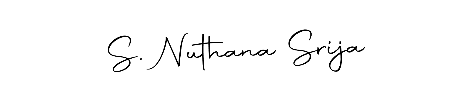 How to make S. Nuthana Srija name signature. Use Autography-DOLnW style for creating short signs online. This is the latest handwritten sign. S. Nuthana Srija signature style 10 images and pictures png