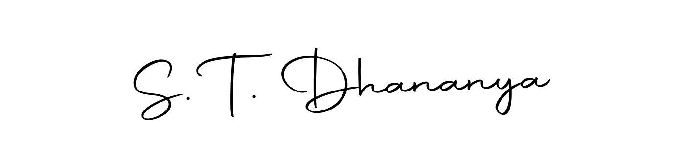 Autography-DOLnW is a professional signature style that is perfect for those who want to add a touch of class to their signature. It is also a great choice for those who want to make their signature more unique. Get S. T. Dhananya name to fancy signature for free. S. T. Dhananya signature style 10 images and pictures png