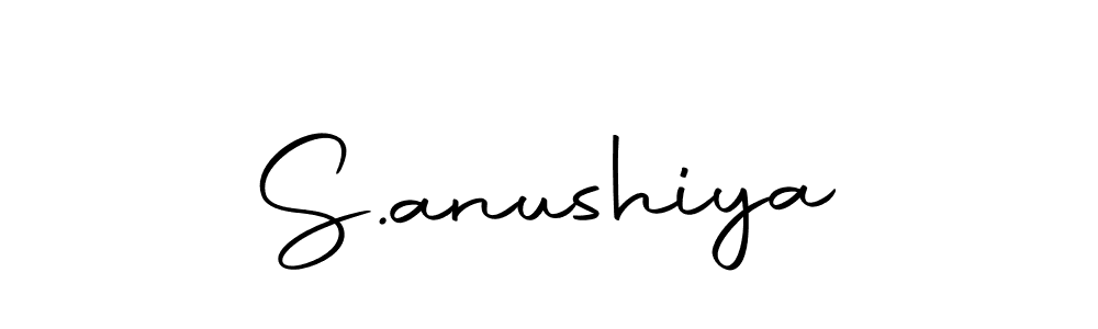 You should practise on your own different ways (Autography-DOLnW) to write your name (S.anushiya) in signature. don't let someone else do it for you. S.anushiya signature style 10 images and pictures png