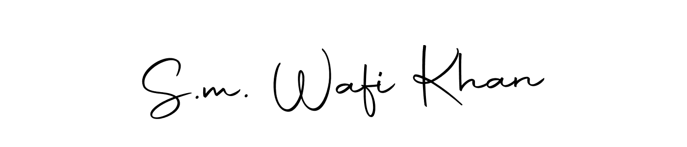 Make a beautiful signature design for name S.m. Wafi Khan. With this signature (Autography-DOLnW) style, you can create a handwritten signature for free. S.m. Wafi Khan signature style 10 images and pictures png