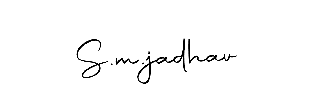 Use a signature maker to create a handwritten signature online. With this signature software, you can design (Autography-DOLnW) your own signature for name S.m.jadhav. S.m.jadhav signature style 10 images and pictures png