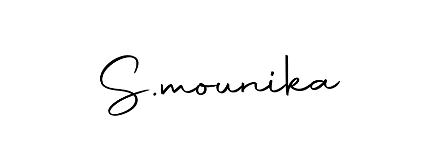 Use a signature maker to create a handwritten signature online. With this signature software, you can design (Autography-DOLnW) your own signature for name S.mounika. S.mounika signature style 10 images and pictures png