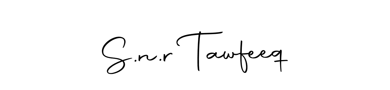 Make a short S.n.r Tawfeeq signature style. Manage your documents anywhere anytime using Autography-DOLnW. Create and add eSignatures, submit forms, share and send files easily. S.n.r Tawfeeq signature style 10 images and pictures png