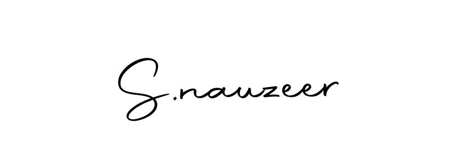 How to make S.nauzeer name signature. Use Autography-DOLnW style for creating short signs online. This is the latest handwritten sign. S.nauzeer signature style 10 images and pictures png