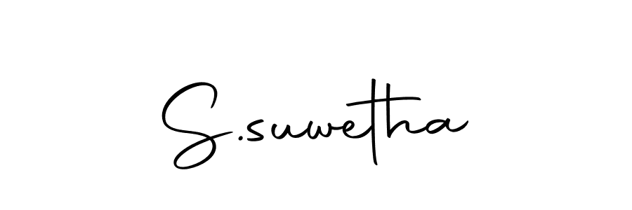 You should practise on your own different ways (Autography-DOLnW) to write your name (S.suwetha) in signature. don't let someone else do it for you. S.suwetha signature style 10 images and pictures png