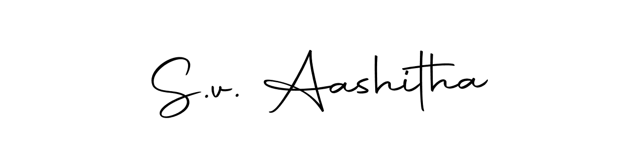 Design your own signature with our free online signature maker. With this signature software, you can create a handwritten (Autography-DOLnW) signature for name S.v. Aashitha. S.v. Aashitha signature style 10 images and pictures png