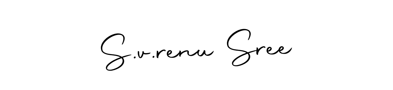 How to make S.v.renu Sree name signature. Use Autography-DOLnW style for creating short signs online. This is the latest handwritten sign. S.v.renu Sree signature style 10 images and pictures png