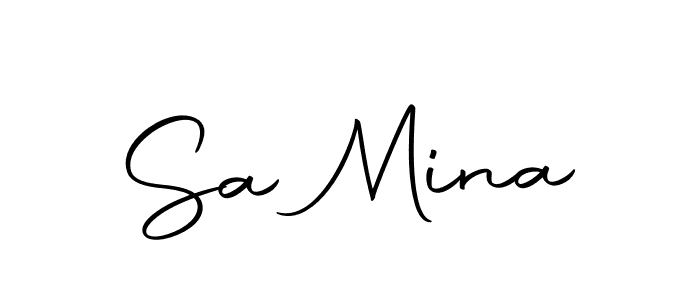 How to make Sa Mina name signature. Use Autography-DOLnW style for creating short signs online. This is the latest handwritten sign. Sa Mina signature style 10 images and pictures png