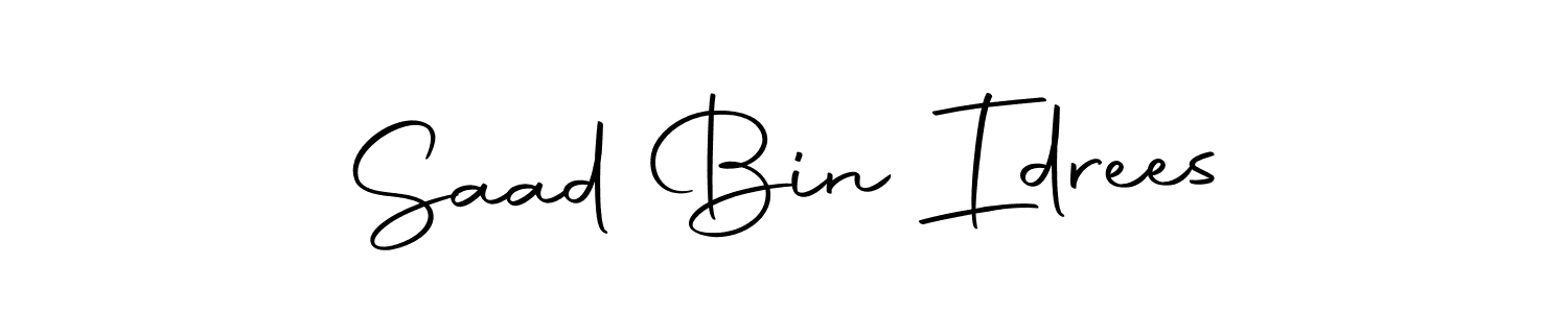 Create a beautiful signature design for name Saad Bin Idrees. With this signature (Autography-DOLnW) fonts, you can make a handwritten signature for free. Saad Bin Idrees signature style 10 images and pictures png