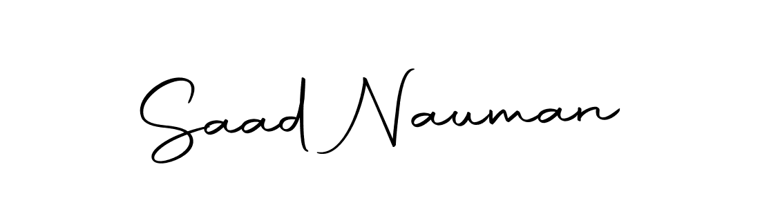 How to make Saad Nauman name signature. Use Autography-DOLnW style for creating short signs online. This is the latest handwritten sign. Saad Nauman signature style 10 images and pictures png