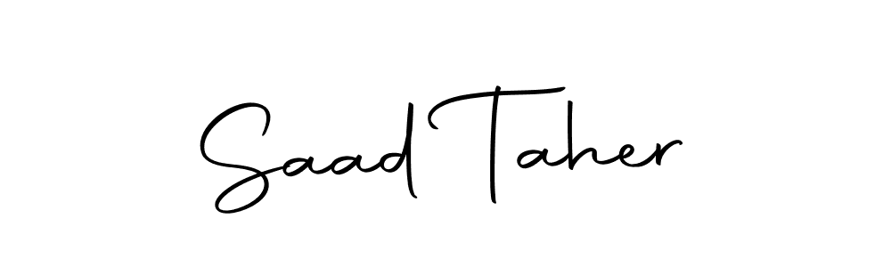 The best way (Autography-DOLnW) to make a short signature is to pick only two or three words in your name. The name Saad Taher include a total of six letters. For converting this name. Saad Taher signature style 10 images and pictures png