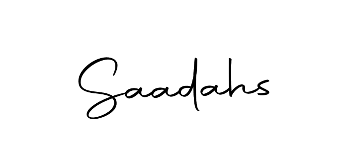 Design your own signature with our free online signature maker. With this signature software, you can create a handwritten (Autography-DOLnW) signature for name Saadahs. Saadahs signature style 10 images and pictures png